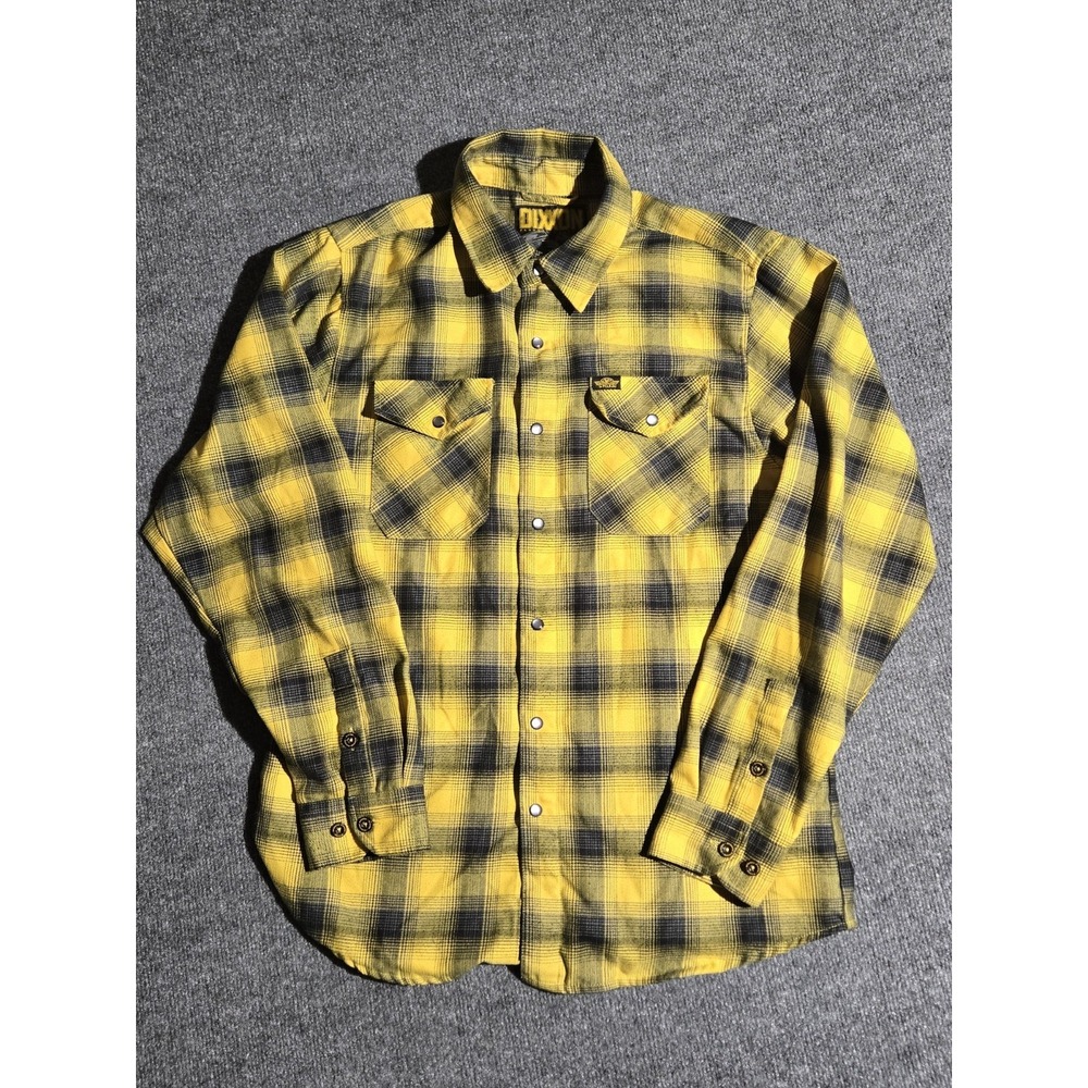 Dixxon J&P Cycles Parham Panhead Yellow & Black Flannel Pearl Snaps Mens Medium